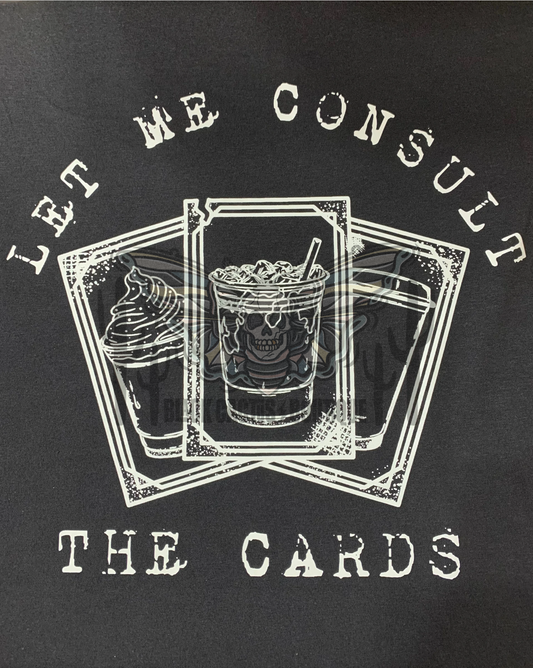 Let me consult the cards black short sleeve tee